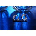 FANTASTIC! Hoop Earrings With 10 0,75ct Simulated Diamonds