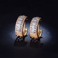 GORGEOUS! 17mm Hoop Earrings With 20 0,25ct Simulated Diamonds