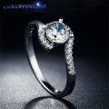 RADIANT Ring With  0,25 Carat Simulated Diamonds Size 8 US