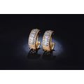 GORGEOUS! 17mm Hoop Earrings With 20 0,25ct Simulated Diamonds