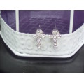 GORGEOUS! 1.25 Carat Simulated Diamond Cross Stud Earrings