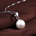 Genuine Fresh water Pearl & Solid 925 Sterling Silver Snake Chain Necklace