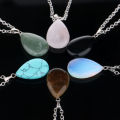 Natural Chrystal Blue Opal Stone Necklace