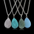 Natural Chrystal Blue Opal Stone Necklace