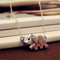BEAUTIFUL! Elephant Pendant With Simulated Diamond Necklace