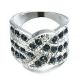 BEAUTIFUL! Ring With Simulated Blue Sapphires 6; 8; 9 US
