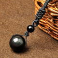 Weaving Necklace Obsidian Stone Buddhist Lucky Charm