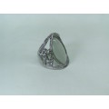 CHARMING! Ring With Simulated Opal Stone And Diamonds Size 7; 8; 9; 10 US