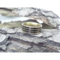 Pure Titanium Black & Yellow Gold Ring 8 mm Size 11 US