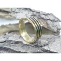 Pure Titanium Black & Yellow Gold Ring 8 mm Size 11 US