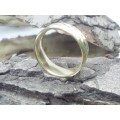Genuine Silver & Yellow Gold  8 mm Titanium Ring Size 10