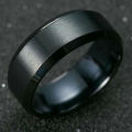 AWESOME! ! 8 mm Black 100% Titanium Ring **R 699** Size 6 US / L / 16