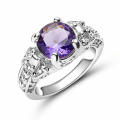 AMAZING! 1,75 Carat Simulated Amethyst Ring Size 8 US