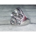 STUNNING! Ring With 3 1.75 Carat  Simulated Diamonds Size 8 US / P / 19