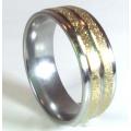 AWESOME! ! 8 mm Gold & Silver 100% Titanium Ring Size 12 US / X / 22