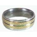 AWESOME! ! 8 mm Gold & Silver 100% Titanium Ring Size 12 US / X / 22