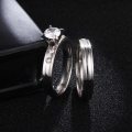 Titanium Round Brilliant Cut Ring Set *R 1299*  Size 7;10 US