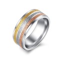 AWESOME! ! Frosted 100% Titanium Ring 8 mm Silver, Rose Gold & Gold *R 899* Size 7; 9; 11 US