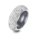 SPARKLING! 100% Titanium Ring With Simulated Pave Setting Diamonds Size 8; 9; 10 US