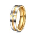 AWESOME! ! 100% Titanium Ring 8 mm Silver & Gold Size 8 US / P / 18
