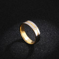 AWESOME! ! 100% Titanium Ring 8 mm Silver & Gold Size 8 US / P / 18