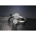 RETAIL PRICE: R 2 399 Titanium Princess Cut Ring With Simulated Diamonds Size 7 US