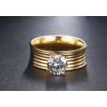 SPARKLING! 100% Titanium Princess Cut Ring With Simulated Diamond Size 8; 9; 10 US