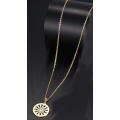 100% Pure Titanium Lucky Round Fan Necklace **R 499** (GOLD)