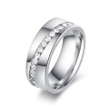 AWESOME! !100% Titanium  8 mm  Ring With Simulated Diamonds **R 1099** Size 7; 8; 9; 10; 11 US