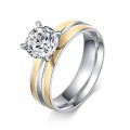 SPARKLING! 100% Pure Titanium Princess Cut Ring With Simulated Diamond *R 1099* Size 9; 10; 11 US
