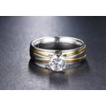 SPARKLING! 100% Pure Titanium Princess Cut Ring With Simulated Diamond *R 1099* Size 9; 10; 11 US