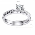 100% Pure 4 mm  Princess Cut Ring With Simulated Diamonds (SILVER)**R 999** Size 11 US