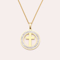100% Pure Titanium Cross Necklace With Simulated Diamonds **R 899** (GOLD)