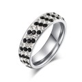 Titanium  6 mm  Ring With Simulated Black & White Diamonds **R 999** Size 11 US
