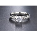 Titanium Princess Cut Ring With 2.00 ct Simulated Diamonds (SILVER)**R 899** Size 9;10; 11 US