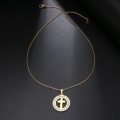 Titanium Cross Necklace With Simulated Diamonds 45 cm**R 699** (GOLD)
