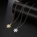 Retail Price: R 899 (NEVER FADE) Titanium "Canabis Leaf" Necklace 45 cm  (SILVER ONLY)
