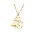 Titanium "Hearts In Heart" Necklace 45 cm