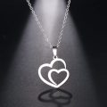Retail Price: R 899 (NEVER FADE) Titanium "Double Heart" Necklace 45 cm (ROSE GOLD ONLY)