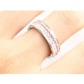 Titanium 6 mm Ring With Simulated Pink & White Diamonds **R 899** Size 7 US