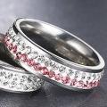 Titanium 6 mm Ring With Simulated Pink & White Diamonds **R 999** Size 6; 7; 8; 9 US
