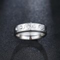 Titanium Ring 6 mm With Simulated Diamonds *R 799* Size 8; 9; 10 US