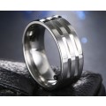 Titanium Ring 8 mm **R 999** Size 10 US (SILVER)