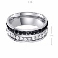 RETAIL PRICE: R 1 499 Titanium 8 mm  Ring With Simulated Light Blue & White Diamonds  Size  9 US
