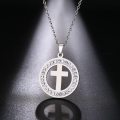Titanium Cross Necklace With Simulated Diamonds **R 699** (SILVER)