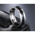 Titanium (BLACK & SILVER) Ring 6 mm *R 799* Size 9 US