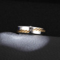 Titanium Ring With Simulated Diamond **R 899**  Size 9 US