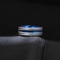 RETAIL PRICE: R 1 399 Titanium (NEVER FADE) Ring 8 mm Size 11 US (BLUE & SILVER)