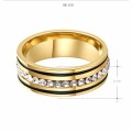 Titanium Ring 8 mm (WHITE & GOLD) With 1.25 ct Simulated Diamonds*R 899* Size 11 US