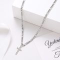 TITANIUM (NEVER FADE)*Cross* Necklace 50 cm (SILVER ONLY)